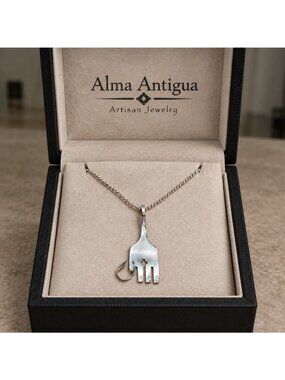 Vintage Elephant Silver Fork Pendant | Upcycled Tudor Silverware Jewelry